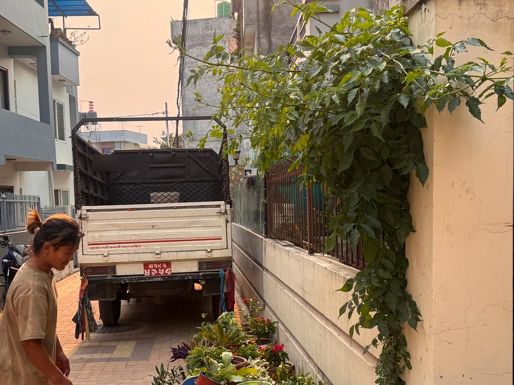 Truck loaded with plants ready for transport